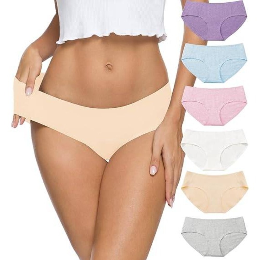 Pack of 6 MSRP $37 Altheanray Women's M Underwear Cotton Underwear Seamless